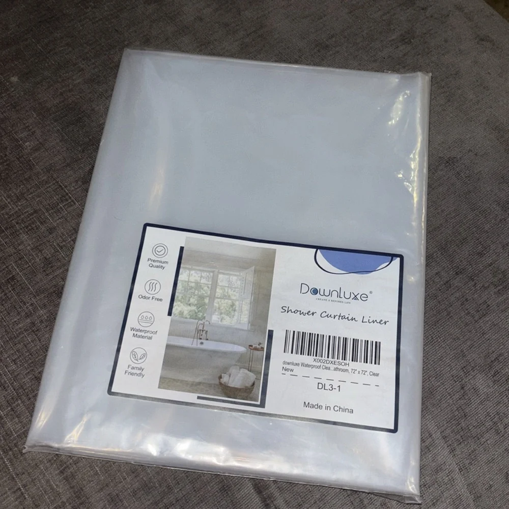Downluxe Shower Curtain Liner clear